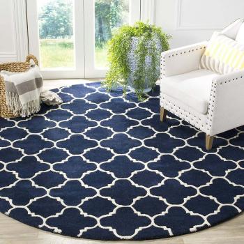 Marine Blue Woolen Round Carpet Manufacturers in Paramaribo